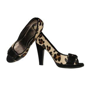 ISOLA  Animal Hair Print Buckle Front 7.5 Mobwife Sexy NWOT Maximalist‎ Party